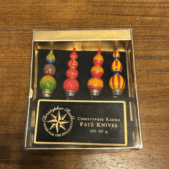 Christopher Radko Other - Christopher Radko Festive Home For The Holidays Multicolor Paté Knives Set of 4